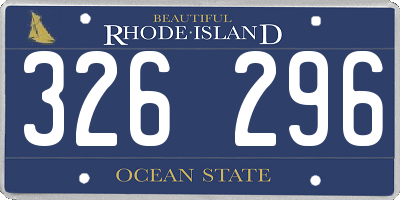 RI license plate 326296