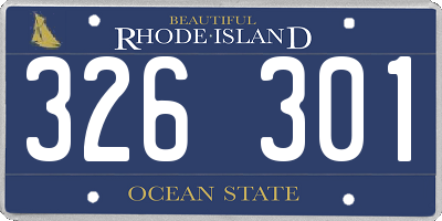 RI license plate 326301