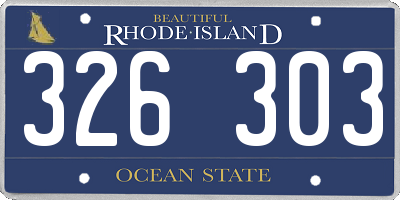 RI license plate 326303