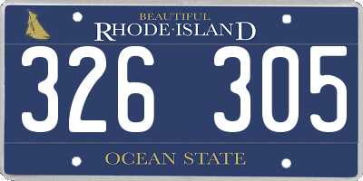 RI license plate 326305