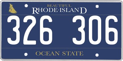 RI license plate 326306