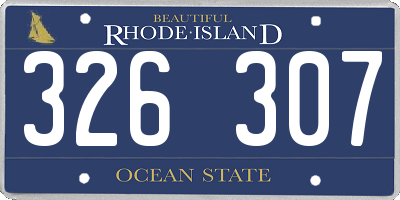 RI license plate 326307