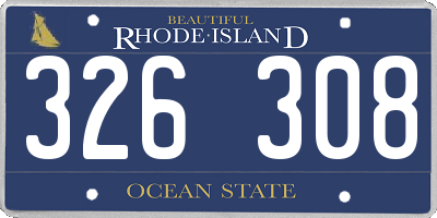 RI license plate 326308