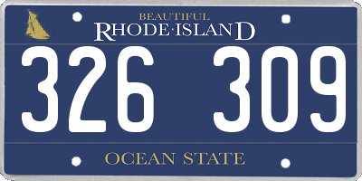 RI license plate 326309