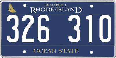 RI license plate 326310