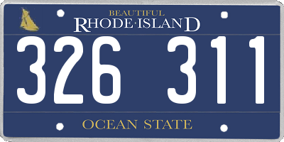RI license plate 326311