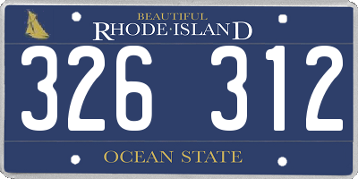 RI license plate 326312