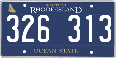 RI license plate 326313