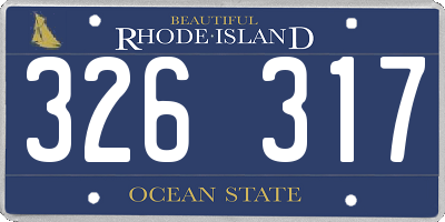 RI license plate 326317