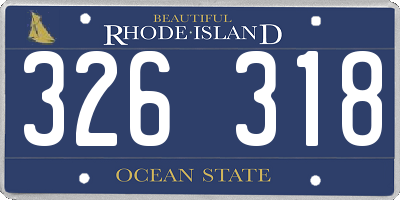 RI license plate 326318