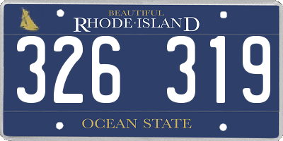 RI license plate 326319