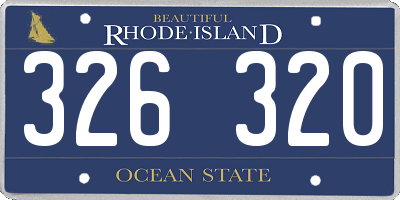 RI license plate 326320