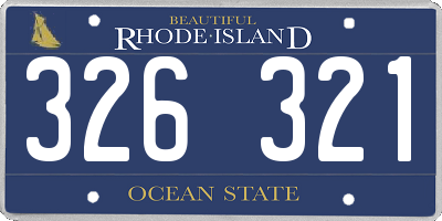 RI license plate 326321