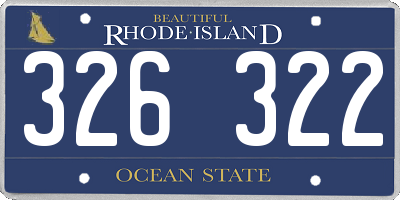 RI license plate 326322