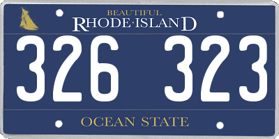 RI license plate 326323