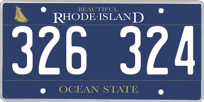RI license plate 326324