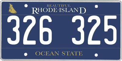 RI license plate 326325