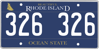RI license plate 326326