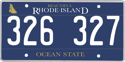 RI license plate 326327