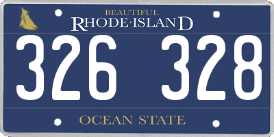 RI license plate 326328