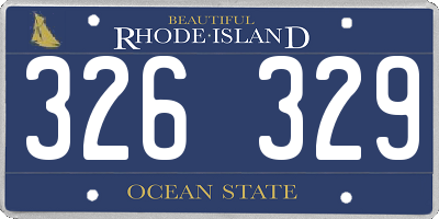 RI license plate 326329