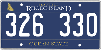 RI license plate 326330