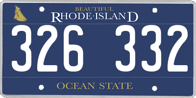 RI license plate 326332