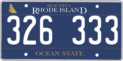 RI license plate 326333