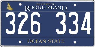 RI license plate 326334