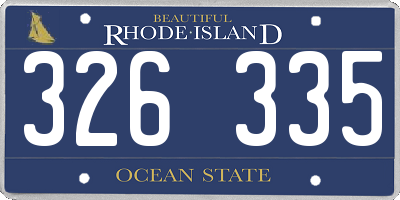 RI license plate 326335
