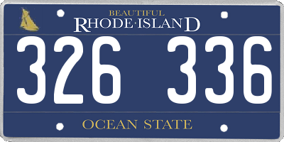 RI license plate 326336