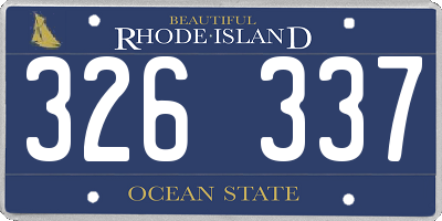 RI license plate 326337