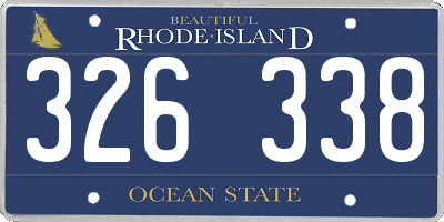RI license plate 326338