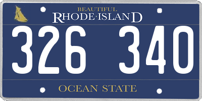 RI license plate 326340