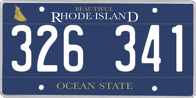 RI license plate 326341