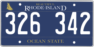 RI license plate 326342