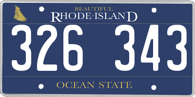 RI license plate 326343