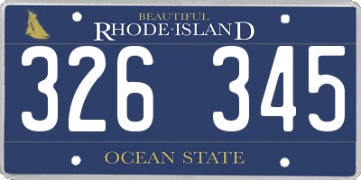 RI license plate 326345