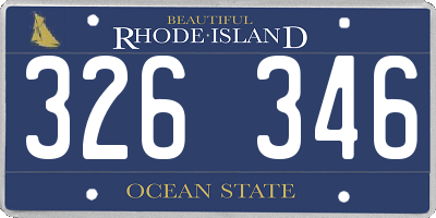 RI license plate 326346