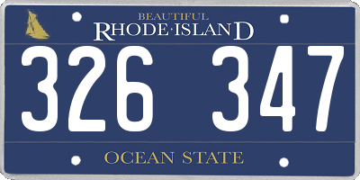 RI license plate 326347