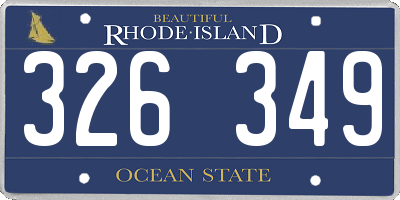 RI license plate 326349