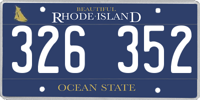 RI license plate 326352