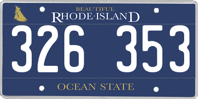 RI license plate 326353
