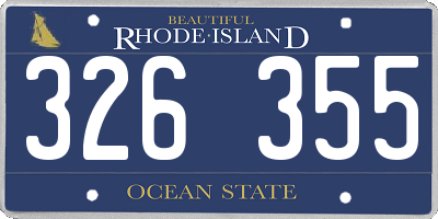 RI license plate 326355