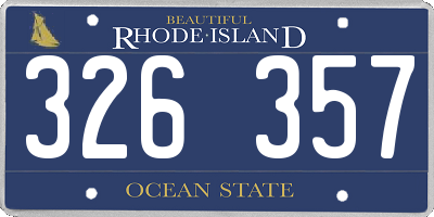 RI license plate 326357
