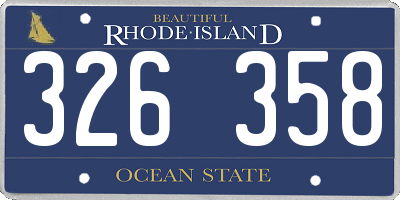 RI license plate 326358