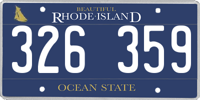 RI license plate 326359