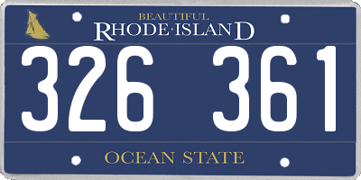 RI license plate 326361