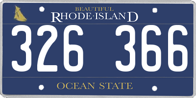 RI license plate 326366