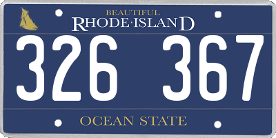 RI license plate 326367